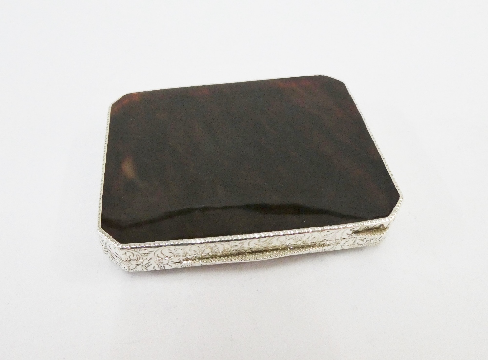 Continental silver gilt and tortoiseshell box of rectangular outline, 8 x 6cm - Image 2 of 3