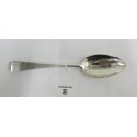 Georgian Scottish silver table spoon, James Erskine, Aberdeen, Old English pattern, 23cm long