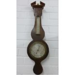 Whyte Thomson & Co mahogany framed banjo wall barometer, 68 x 20cm