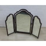 Mahogany framed triple dressing table mirror, 68 x 86cm