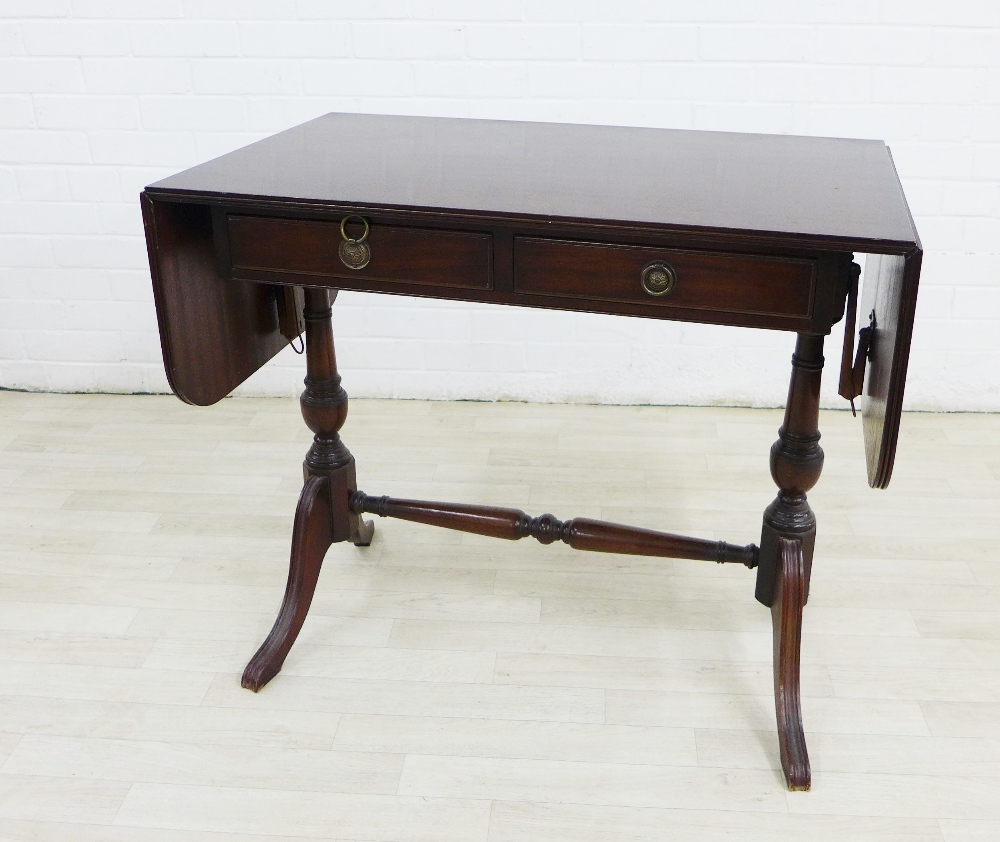 Reproduction sofa table of traditional form, 74 x 85cm