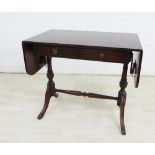Reproduction sofa table of traditional form, 74 x 85cm