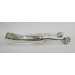 Georgian Scottish silver sugar tongs, makers mark JL, circa 1790, 14cm long