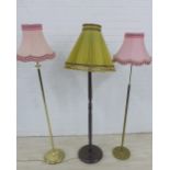 Three various standards lamps and shades (3)