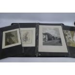 Folio of prints, photographic prints, maps and watercolours, (a lot)