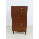 Meredew chest with seven graduated drawers with stylised brass handles, 118 x 60cm