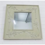 Contemporary wooden framed wall mirror 68 x 68cm