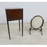 Mahogany dressing table swing mirror with oval plate, 58 x 41cm together with a 19th century