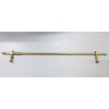 19th century brass wall hanging pole, 165cm long