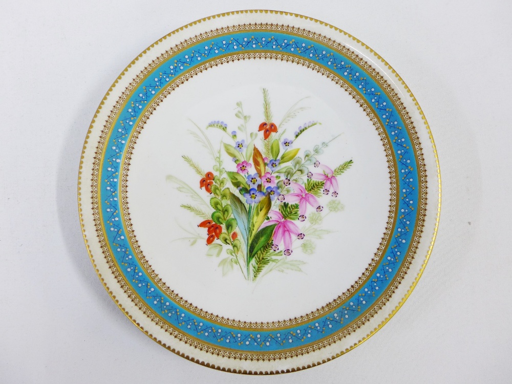 Berlin plate with reticulated rim together with a Worcester hand painted Botanical plate, largest - Image 2 of 4