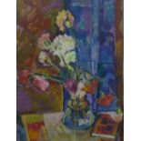 Alice Acken (American School) Still life of flowers, Oil on board, signed bottom left, framed, 45