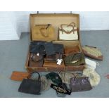 Quantity of miscellaneous vintage scarves, handbags, shoes and other accessories, etc (a large lot)