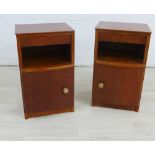 Pair of retro teak bedside cabinets, 61 x 37cm