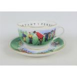 Royal Worcester 'Golfing' breakfast cup and saucer (2)