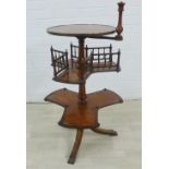 19th century mahogany combination occasional table and revolving bookcase with baluster column and