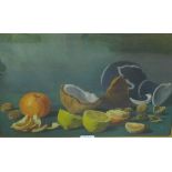 Still life of fruit and nuts, Oil on board, apparently unsigned, in a glazed frame, 45 x 30cm