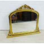 Modern giltwood overmantle mirror, 78 x 94cm