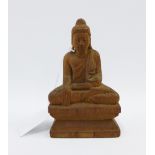 Carved fruitwood Buddha, 13cm high