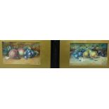 R. Bevington, Still life of fruit, Watercolour, in a glazed frame, together with another, 22 x