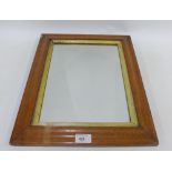 Burr walnut framed wall mirror with rectangular plate, 37 x 45cm