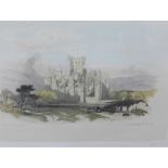 After David Roberts R.A Melrose Abbey From the East, Coloured print, signed with pencil, in gilt