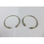 Pair of silver bangles (2)