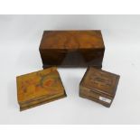 Three various wooden boxes, largest 26cm long (3)