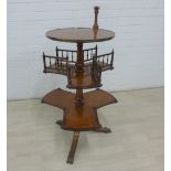 19th century mahogany combination occasional table and revolving bookcase with baluster column and