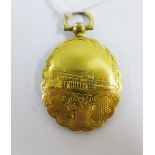 Victorian Crystal Palace Exhibition locket, 5cm including suspension loop