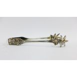 Art Nouveau silver sugar tongs, William Gallimore & Sons, Sheffield 1912, with claw grips and