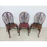 Set of three Windsor style wheel back chairs (3)