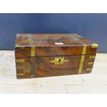 19th century brass bound writing box with fitted interior