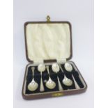 George VI set of six silver teaspoons, Henry Alkin, Sheffield 1944, in fitted case
