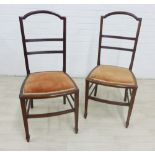 Pair of mahogany side chairs with upholstered seats, 94 x 42cm (2)