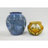 Minton Ltd art pottery vase, with printed backstamp and No.47, together with a Candy Ware blue