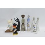 Collection of various figures to include Royal Doulton Awakening and a Lladro figure, etc, tallest