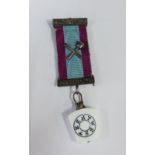 Silver Masonic pendant with ribbon