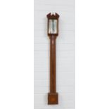 St James mahogany and inlaid stick barometer, 96 x 39cm