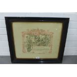 WWI framed 'Invalided From the Service' certificate, dated 14th July 1918, in glazed frame, 48 x