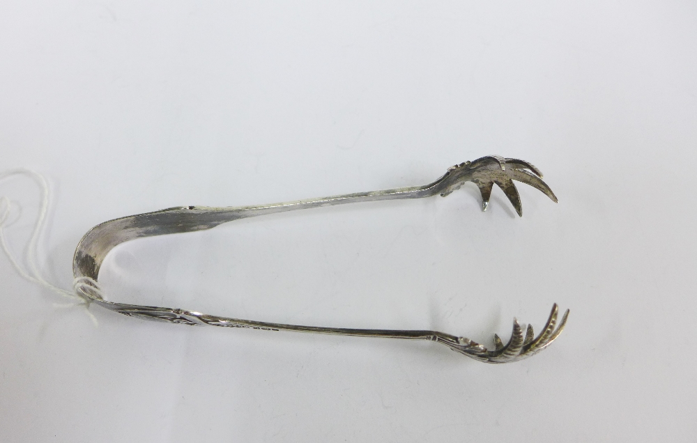 Art Nouveau silver sugar tongs, William Gallimore & Sons, Sheffield 1912, with claw grips and - Image 3 of 3