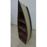 Novelty 'boat' bookcase, 140 x 51cm