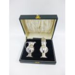 George V silver sugar caster and cream jug, Wilson & Sharp, Birmingham 1940, the jug with a