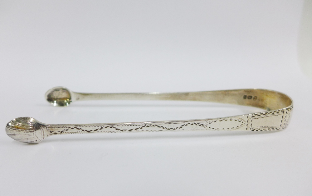 Georgian silver sugar tongs, makers mark WC together with Victorian silver sugar tongs and - Image 2 of 3