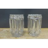 Pair of glass table lustre lamps (2)