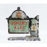 Vintage Usher's Ales advertising plaque, 32 x 32cm