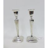 Pair of George V silver candlesticks, London 1919, 20cm high (2)