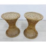 Two basket side tables, 46 x 34cm (2)