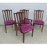 Four G-Plan chairs with upholstered seats, (4)