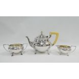 Early 20th century Epns three piece teaset (3)