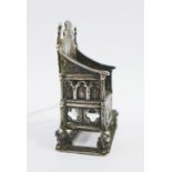 Late Victorian silver miniature of the Coronation Chair, Cornelius Desormeaux Saunders & James